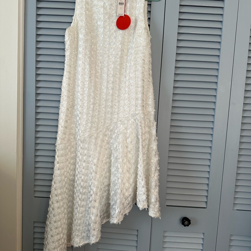 Anthroplogie Eva Franco Textured Asymmetrical Dress w/Floral Sunburst Pattern
